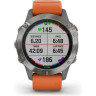 Часы GARMIN FENIX 6 SAPPHIRE TITANIUM GRAY SILVER WITH ORANGE BAND 010-02158-14