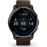Часы GARMIN VENU 2 PLUS BLUE-GRAY STAINLESS STEEL BEZEL WITH BLUE-GRAY ENVELOPE AND BROWN LEATHER STRAP 11167